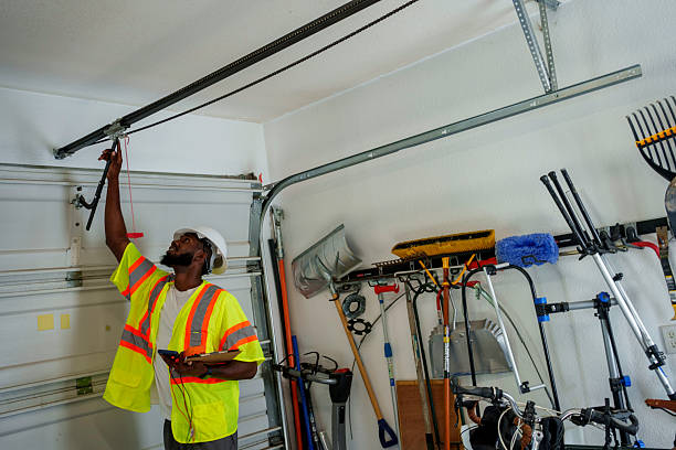Professional Garage Door Panel Replacement technician working in West Athens, CA